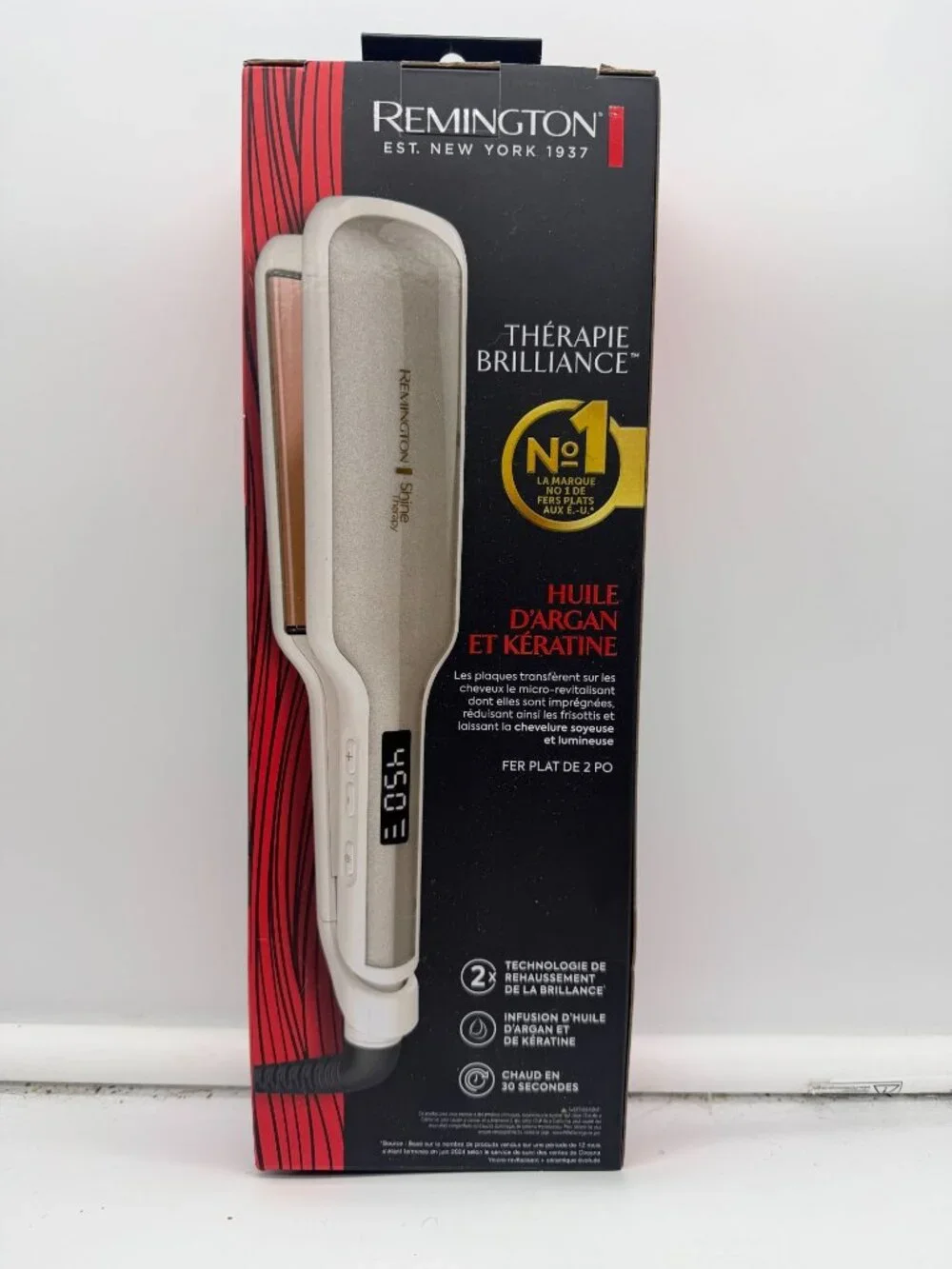 New Remington Shine Therapy 2 Inch Flat Iron Argan Oil Keratin